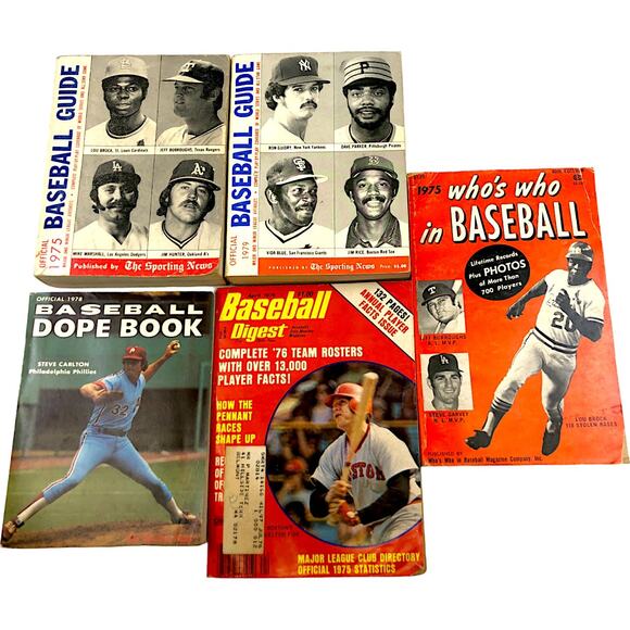 Major League Baseball Other - Baseball Books & Guides Vintage 1970's [Lot of 5]